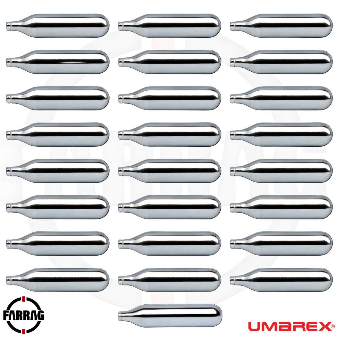 25 كبسولة CO2، Umarex، كبسولات غاز، مسدسات هوائية، Airsoft CO2، 12 جم، فراج للرماية، FARRAG Hunting